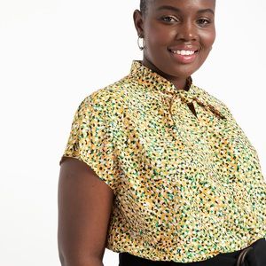 Eloquii Tie Neck Dolman Top